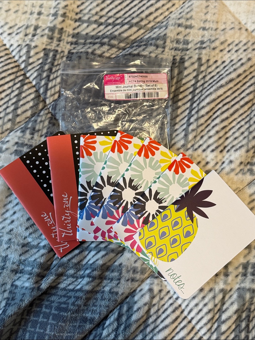 Thirty-One Floral & Pineapple Mini Journal Set - 7 Books